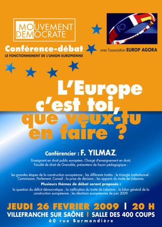 Conférence-débat Europe Villefranche le 26 février 09