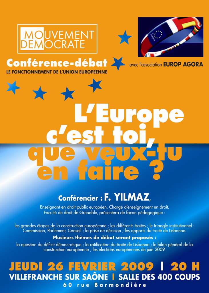 Conférence-débat Europe Villefranche le 26 février 09